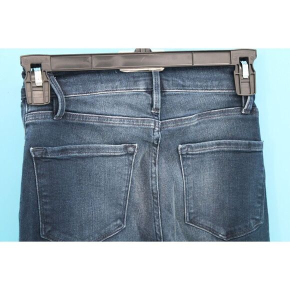 Frame Denim Jeans Womens 24 Blue Raw Hem Le Skinny Jeanne Distressed Ladies - Picture 5 of 8